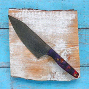 6" Utility knife with Purple & Pink Maple burl handle