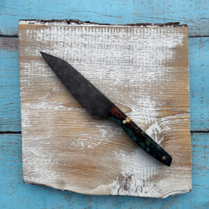 4" Paring Knife with green maple and green resin hybrid handle