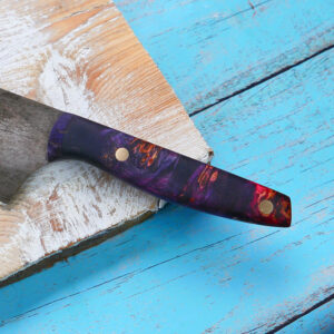 blue and red utility knife handle
