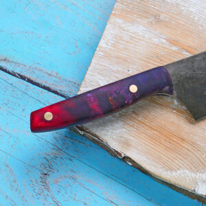 blue and red utility knife handle