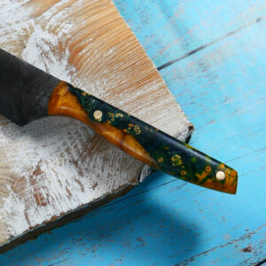 green and gold resin paring knife
