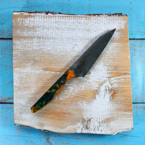 green and gold resin paring knife