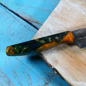 green and gold resin paring knife